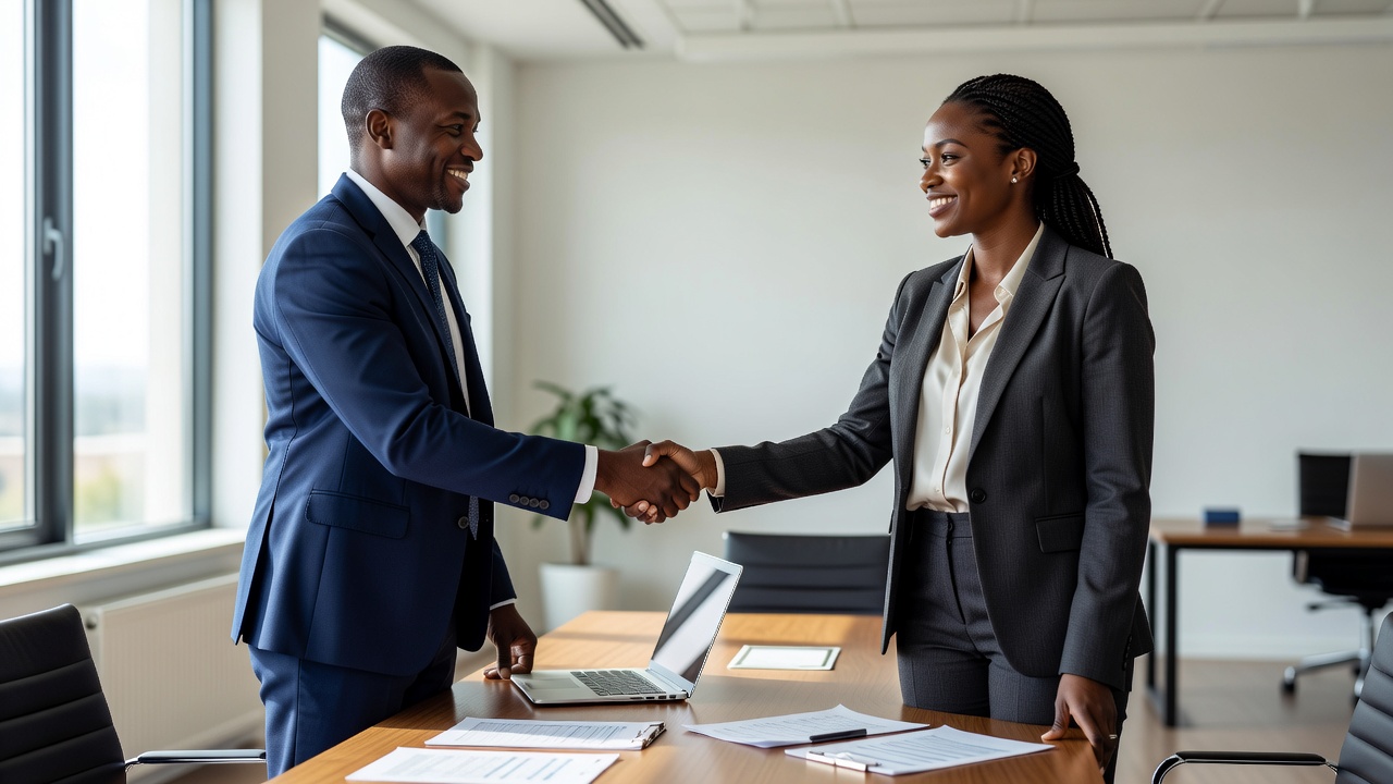 Successful coaching engagement handshake